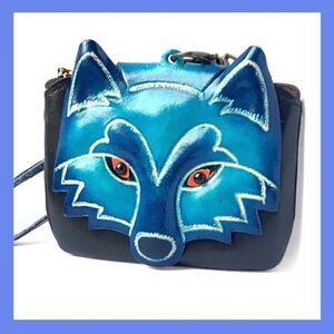 Genuine Leather Wolf Wristlet